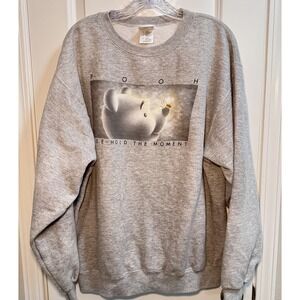 Vintage Disney Store Winnie the Pooh Gray Sweater bee hold the moment Large